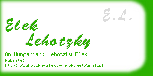 elek lehotzky business card